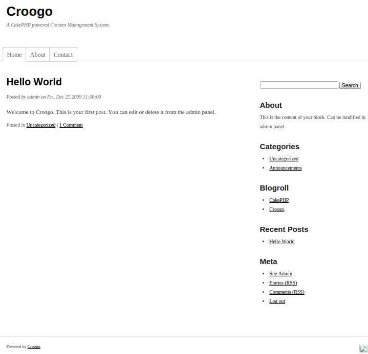 Croogo Frontend Website